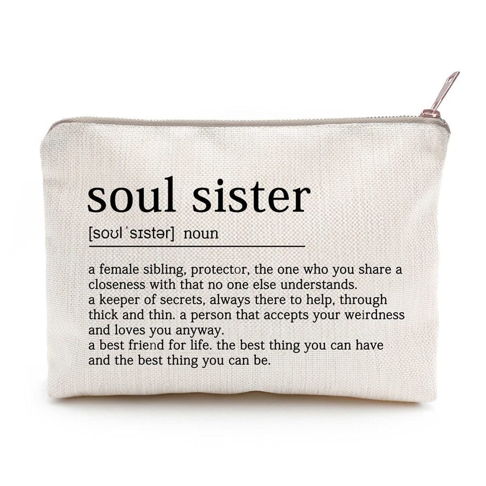 Soul Sister Makeup Case Gifts For Sister Cosmetic Bag Best Friend Toiletry Bag🙉